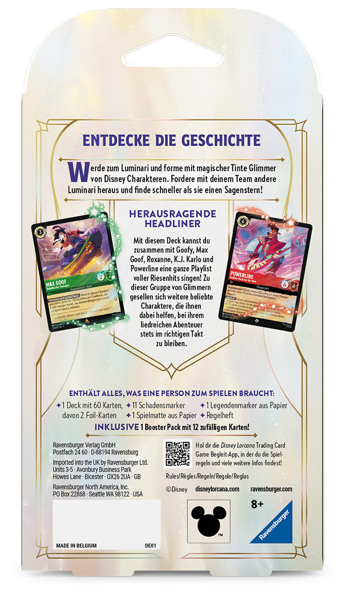 Disney Lorcana TCG Fabled Starter Deck (GER) Max/Powerline (Ruby/Emerald)