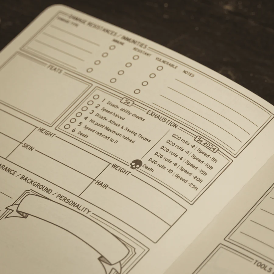 DnD 5e Player Journal Red