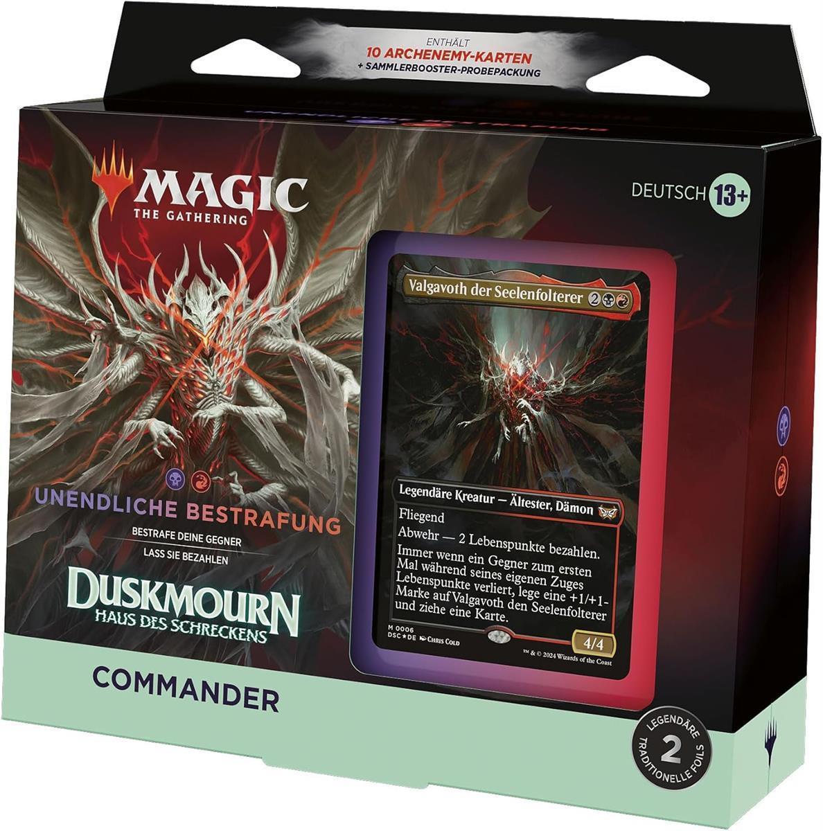 MTG - Duskmourn: Haus des Schreckens Commander-Deck (DE) Unendliche Bestrafung (Schwarz/Rot)