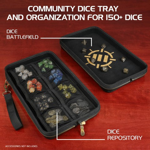 ENHANCE Tabletop RPGs 7pc DnD Metal Dice Set with Case and Dice Bag
