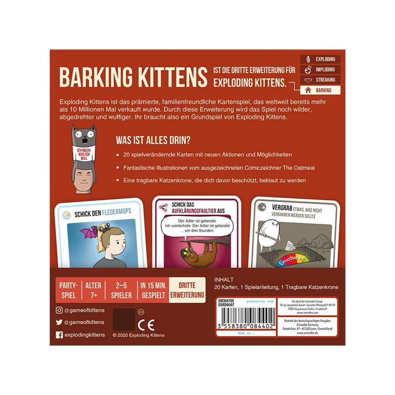 Exploding Kittens Erweiterung: Barking Kittens (DE)