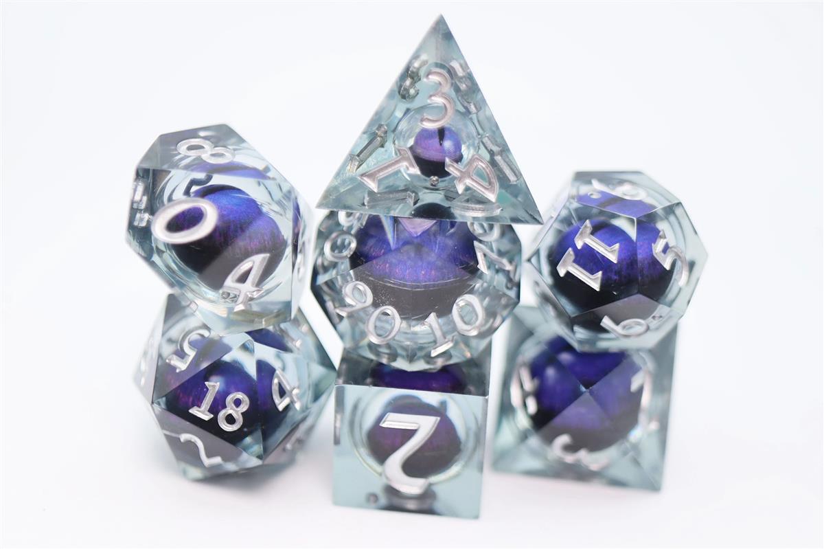Sharp Edge Moving Eye RPG Dice Set - Purple Cyclops