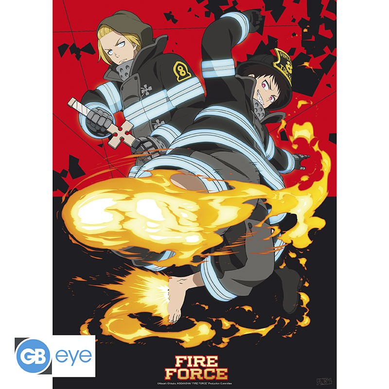 Fire Force Chibi-Poster "Shinra & Arthur" 52 x 38 cm