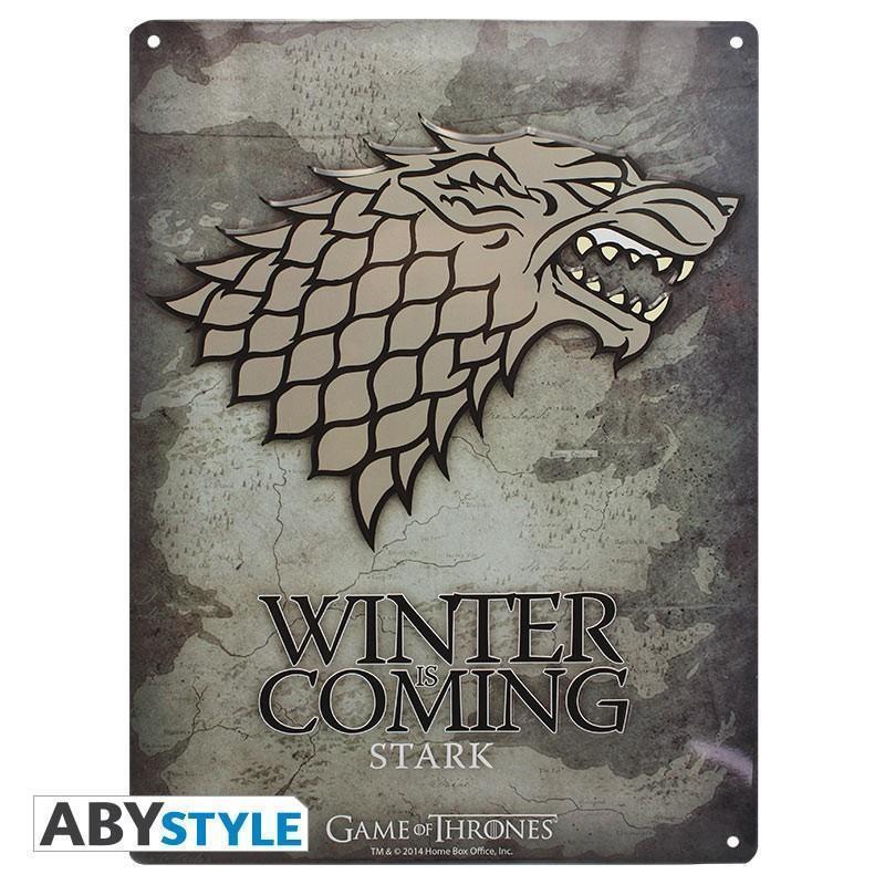 Game of Thrones Metal Plate "Stark" 28 x 38 cm