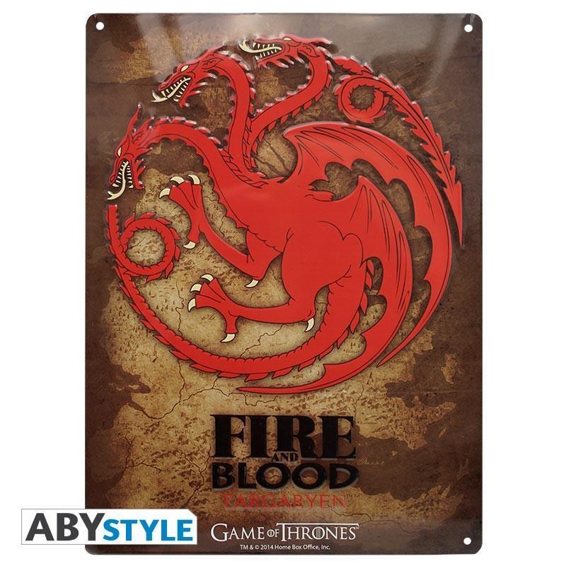 Game of Thrones Metal Plate "Targaryen" 28 x 38 cm