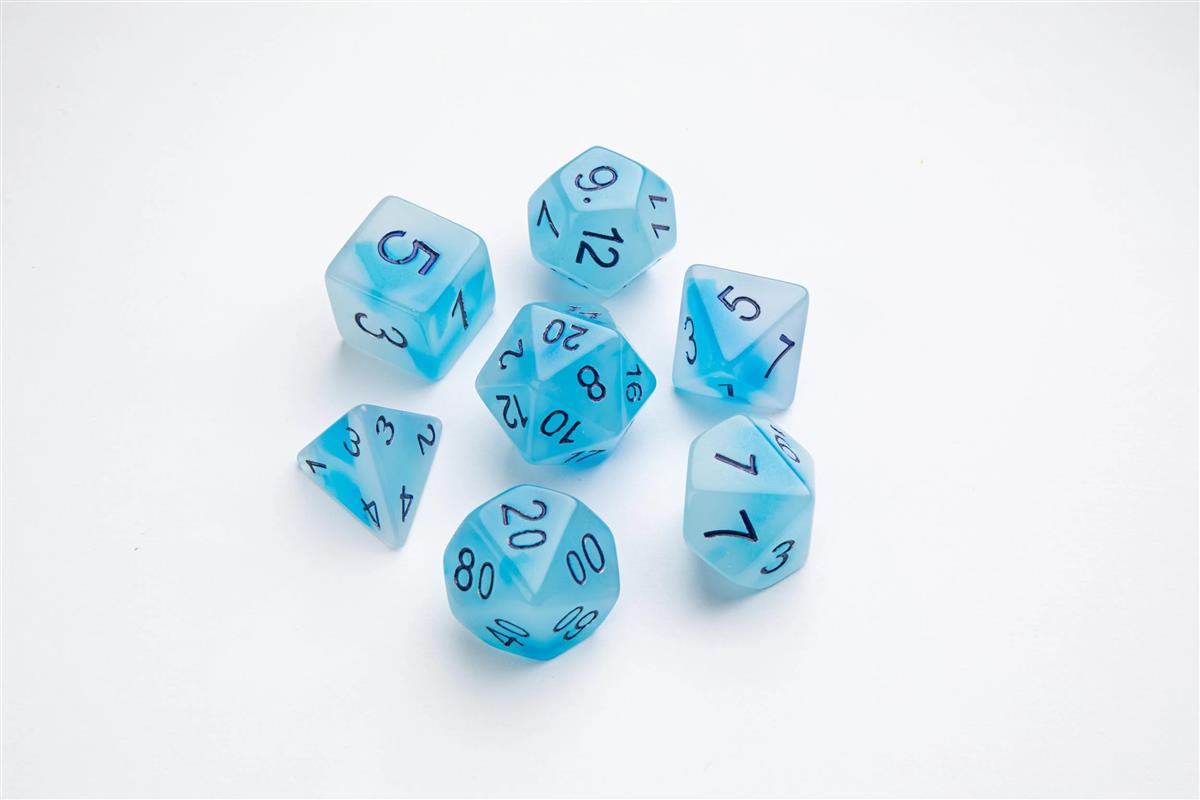 Glow Series - Icy Crumbs - RPG Dice Set (7)