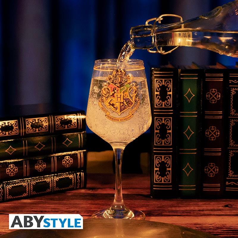 Harry Potter Stemmed Glass "Hogwarts Crest"