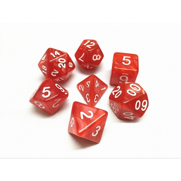 HD Dice - Pearl Dice Set (7 pcs), Red