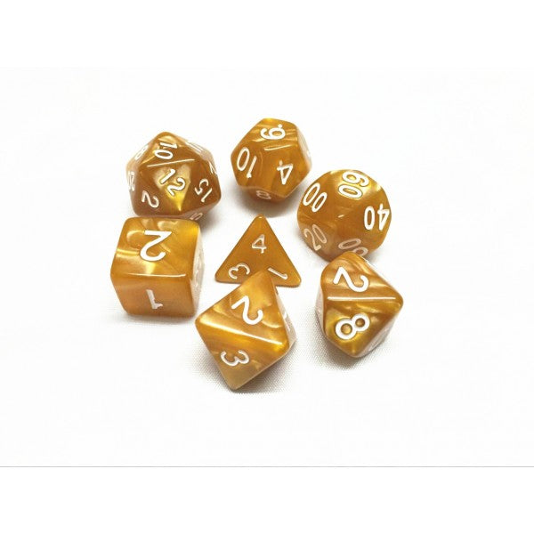HD Dice - Pearl Dice Set (7 pcs), Gold