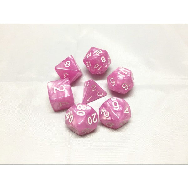 HD Dice - Pearl Dice Set (7 pcs), Pink