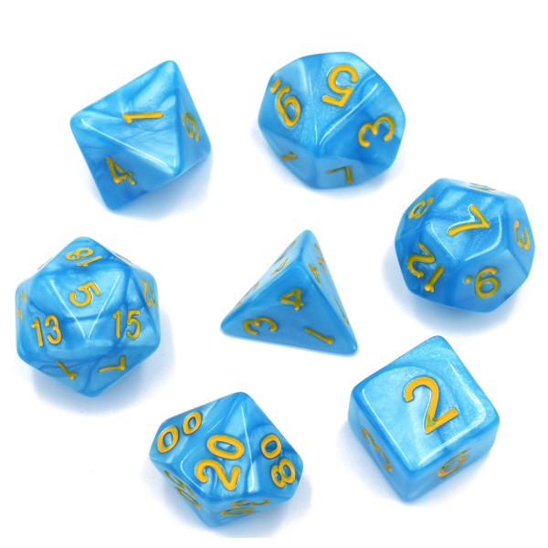 HD Dice - Pearl Dice Set (7 pcs), Light Blue