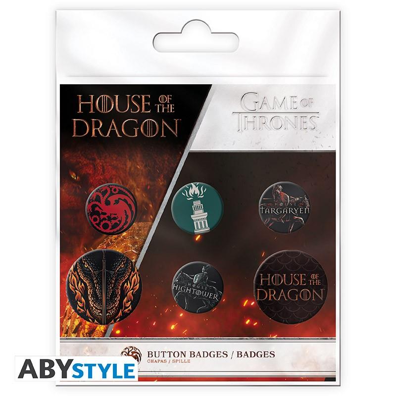House of the Dragon Pin Badges 6-Pack "Houses"