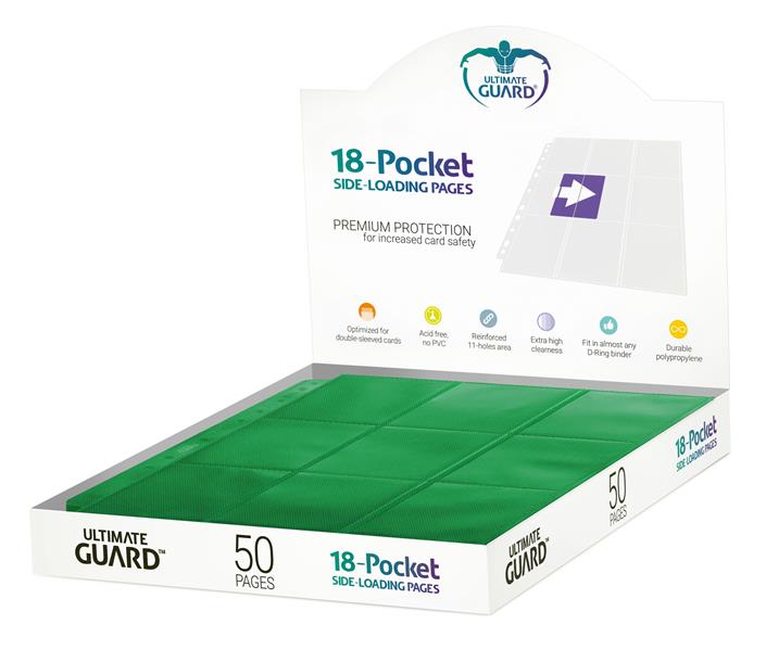 Ultimate Guard 18-Pocket Pages Side-Loading Grün (50)