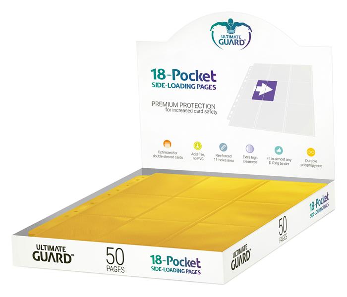 Ultimate Guard 18-Pocket Pages Side-Loading Gelb (50)