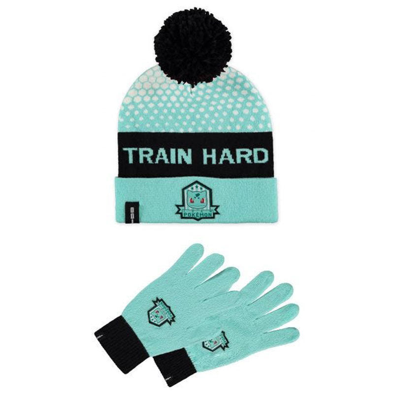 Pokémon Haube & Handschuhe Bisasam "Train Hard"