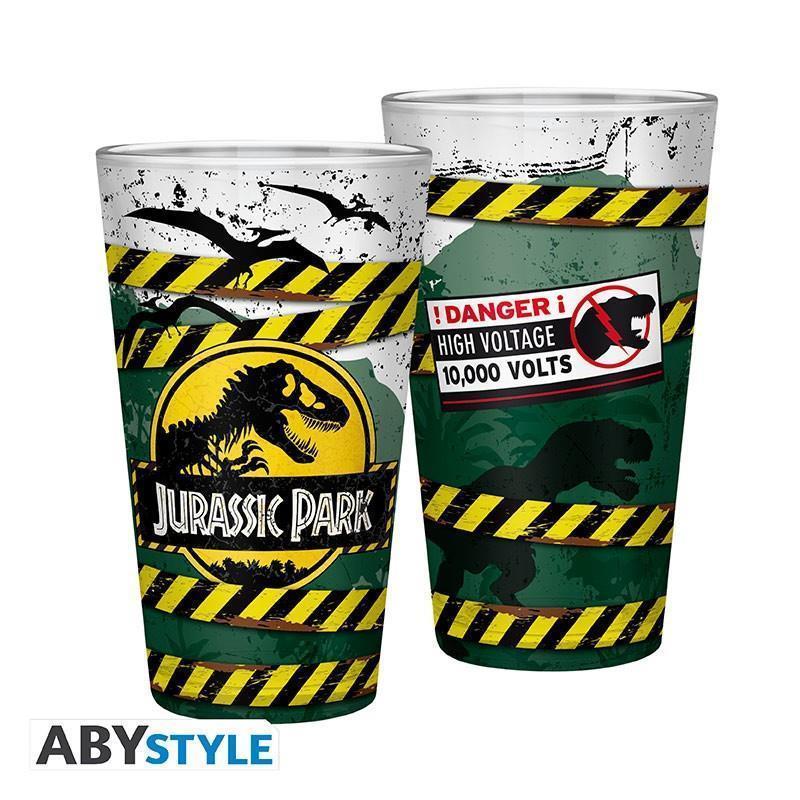 Jurassic Park Glas Danger High-Voltage (groß)