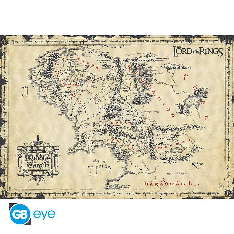 Herr der Ringe Pergament-Poster "Mittelerde"
