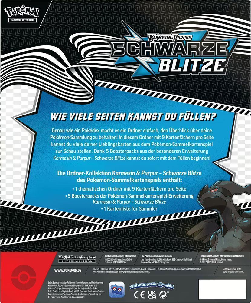 Pokémon Sammelkartenspiel KP10.5 Schwarze Blitze Ordner-Kollektion (DE)