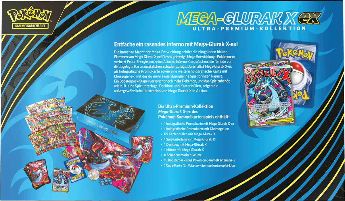 Pokémon TCG Ultra-Premium-Koll. Mega-Glurak X-EX (DE)