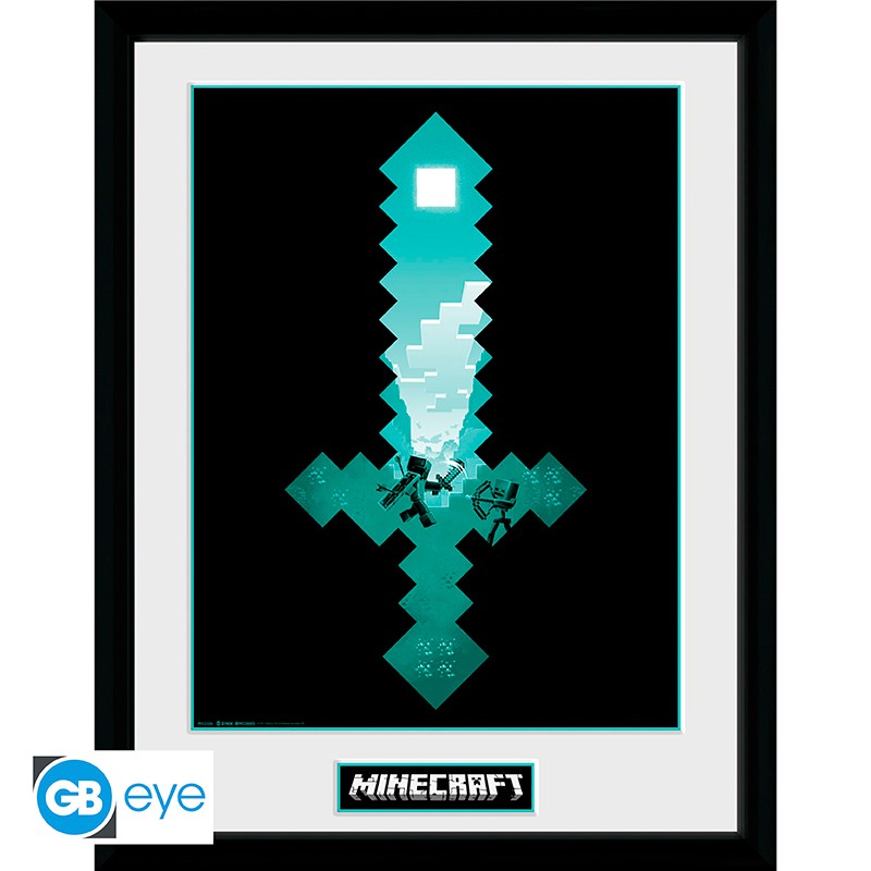 Minecraft Poster im Rahmen Diamond Swords 30 x 40 cm