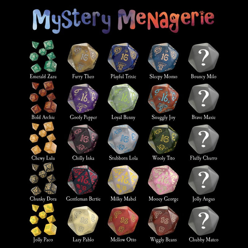 Q WORKSHOP Mystery Menagerie – Überraschungs-Würfelset Blind Bag (7-teilig)