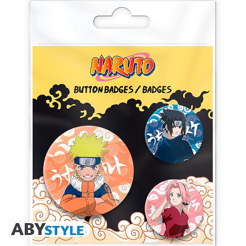 Naruto Shippuden Badge Pack "Naruto, Sasuke & Sakura"