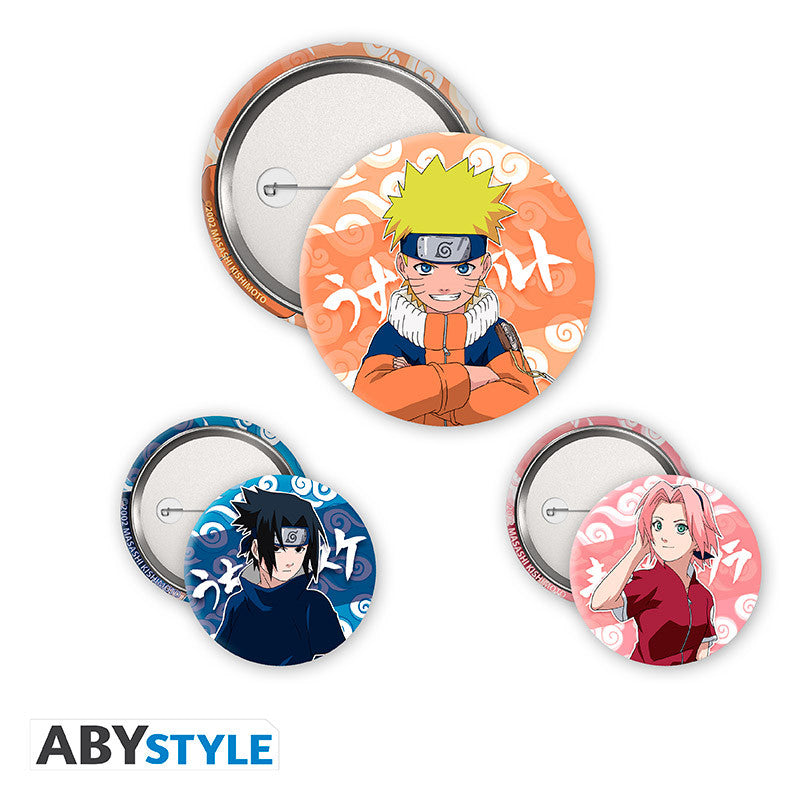 Naruto Shippuden Badge Pack "Naruto, Sasuke & Sakura"