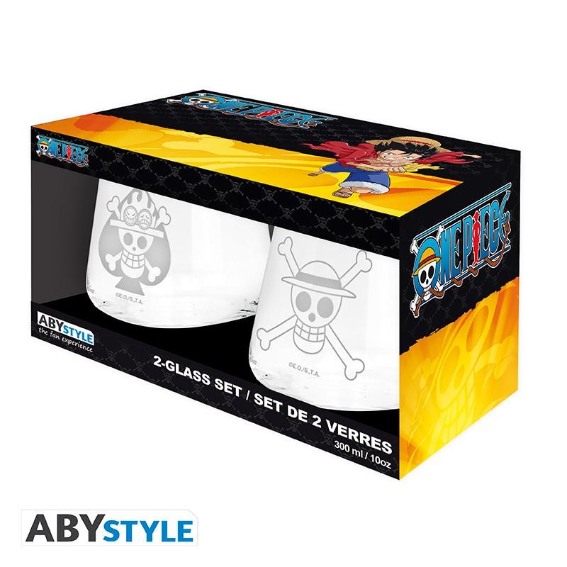 One Piece Glass Set "Luffy & Ace"