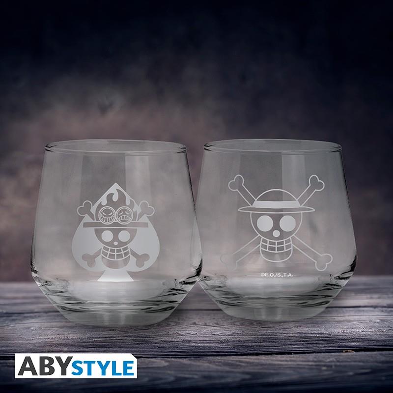 One Piece Glass Set "Luffy & Ace"