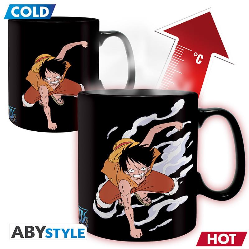 One Piece Tasse mit Thermoeffekt "Ruffy & Ace"