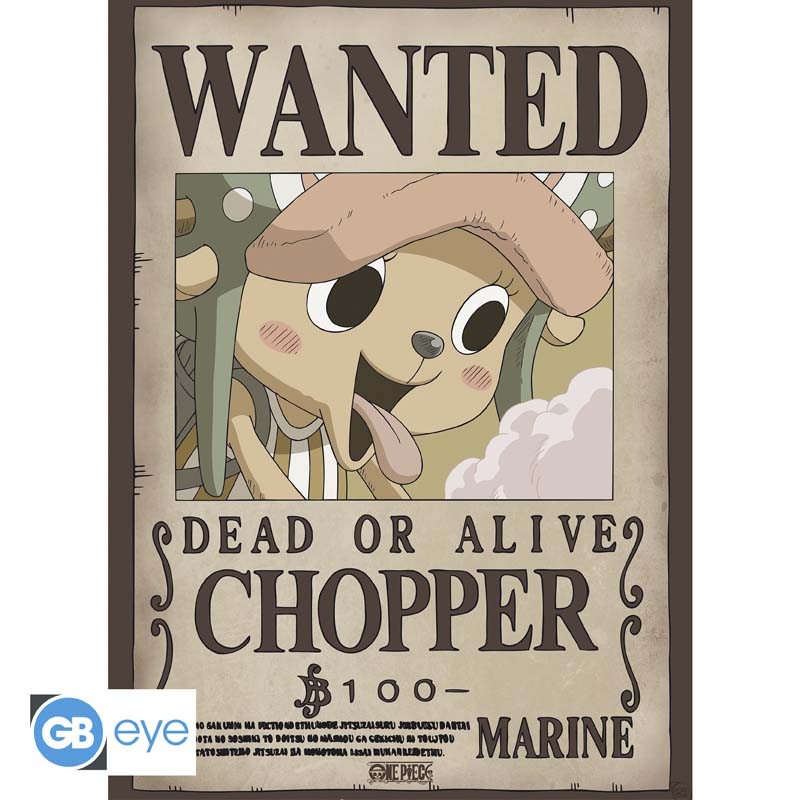 One Piece Chibi Poster Set "Wanted Chopper & Brook" 52 x 38 cm