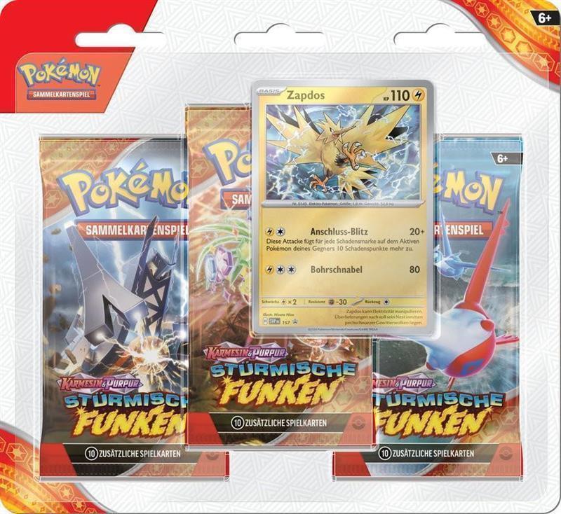 Pokémon Sammelkartenspiel Stürmische Funken 3-Pack Blister (DE) Zapdos
