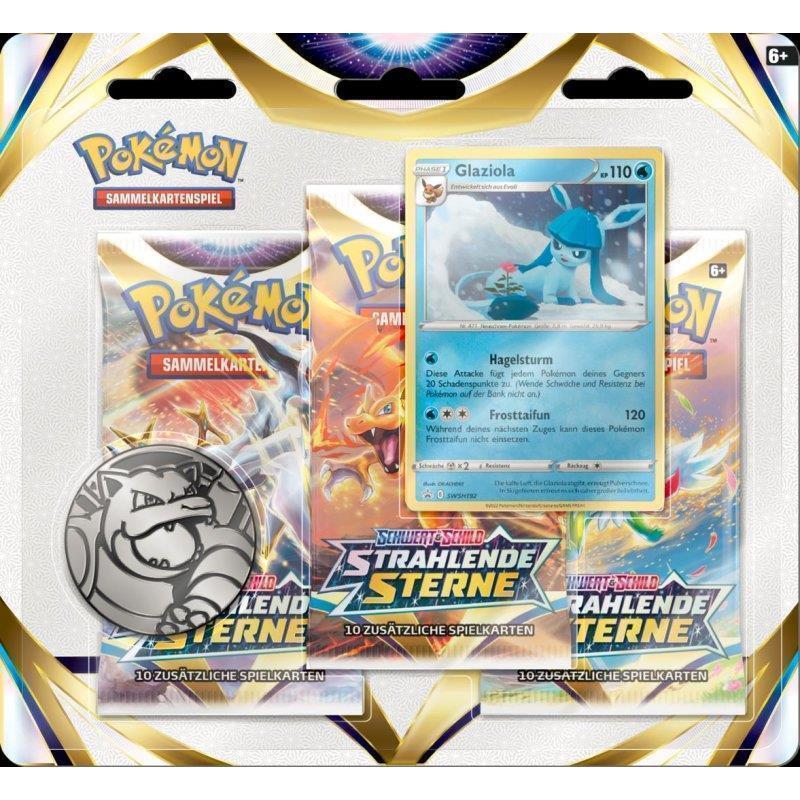 Pokémon Schwert und Schild 09 Strahlende Sterne 3-Pack Blister Glaziola (DE)