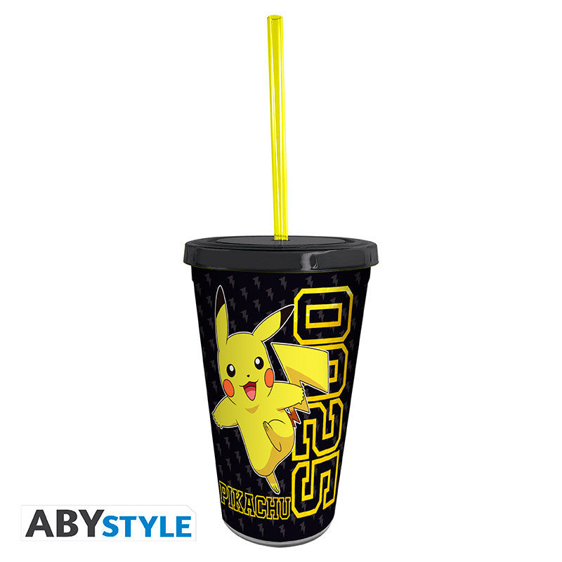 Pokémon Becher mit Strohhalm "Pikachu Collage"
