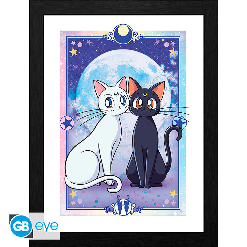 Sailor Moon Framed Print "Luna & Artemis" 30 x 40 cm