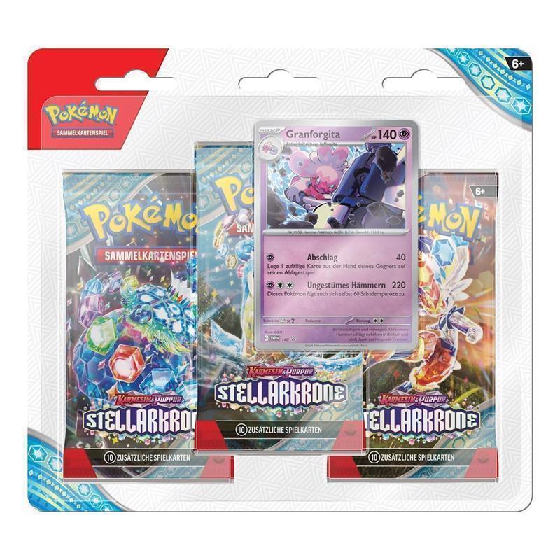 Pokémon Sammelkartenspiel Stellarkrone 3-Pack Blister (DE) Granforgita