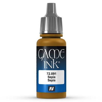 Vallejo Game Color Ink: 091 Ink Sepia, 17 ml