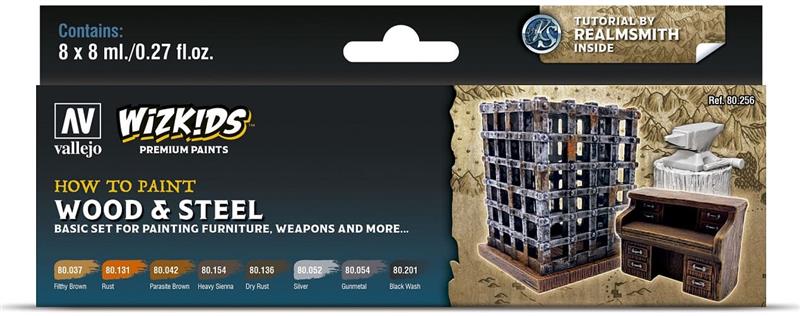 Vallejo Wizkids Premium: Wood & Steel (8ml) (8)
