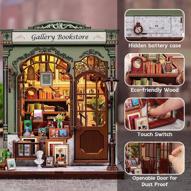 Miniature House Model Kit Gallery Bookstore 20 x 16 cm  