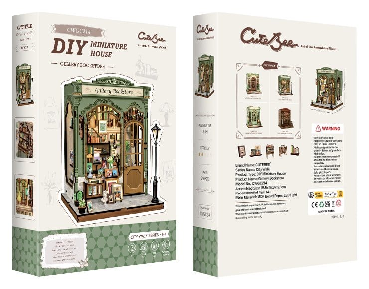 Miniature House Model Kit Gallery Bookstore 20 x 16 cm  