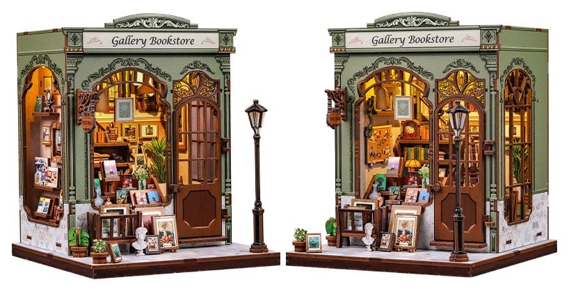 Miniature House Model Kit Gallery Bookstore 20 x 16 cm  