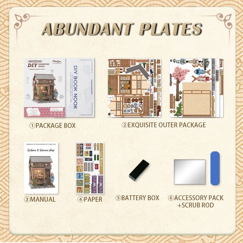 Miniature House Model Kit Sakura O Kimono Shop 19 x 14 cm  