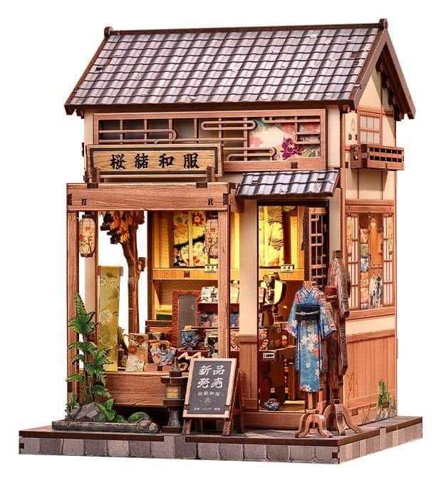 Miniature House Model Kit Sakura O Kimono Shop 19 x 14 cm  