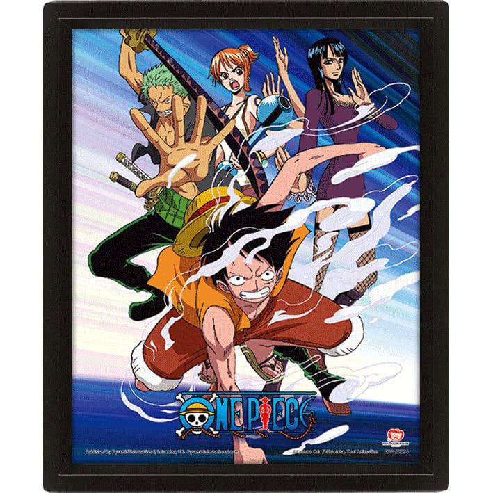 One Piece 3D-Effekt Poster Straw Hat Pirates Assault 26 x 20 cm