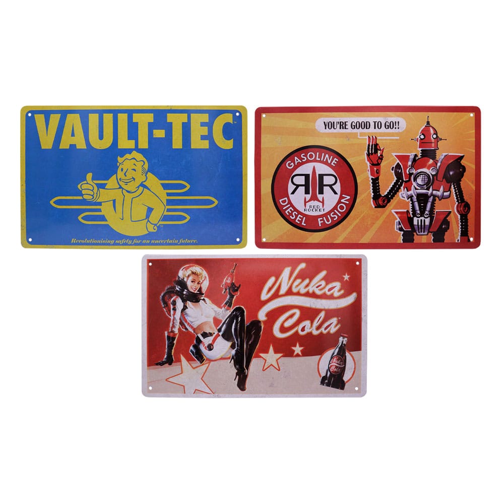 Fallout Tin Signs 3 Pack Brands 