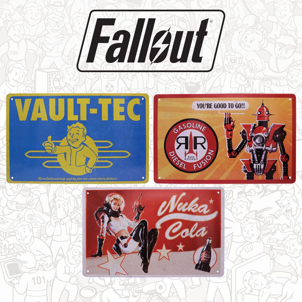 Fallout Tin Signs 3 Pack Brands 