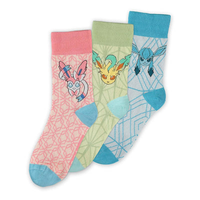 Pokémon Socks, 3-Pack: Eevee Evolution 3.0, Sizes 43–46