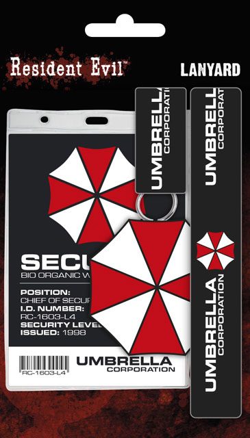 Resident Evil Lanyard with Rubber Keychain Umbrella