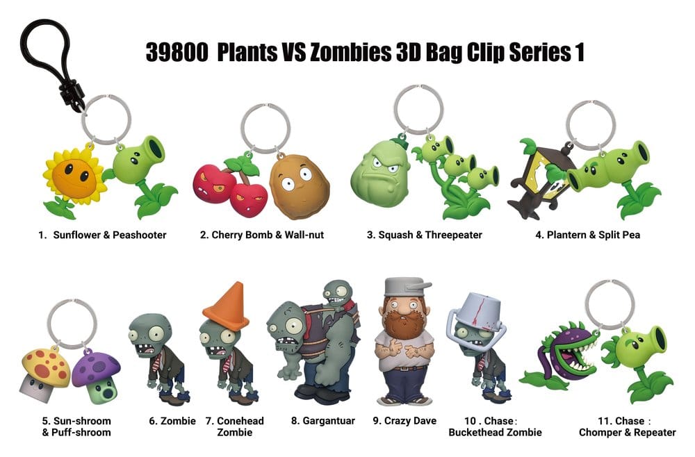 Plants vs. Zombies 3D PVC-Taschenanhänger Serie 1 (Blind Bag)