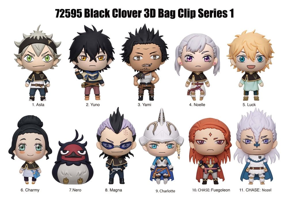 Black Clover 3D Foam Bag Clips Serie 1 Display (24)